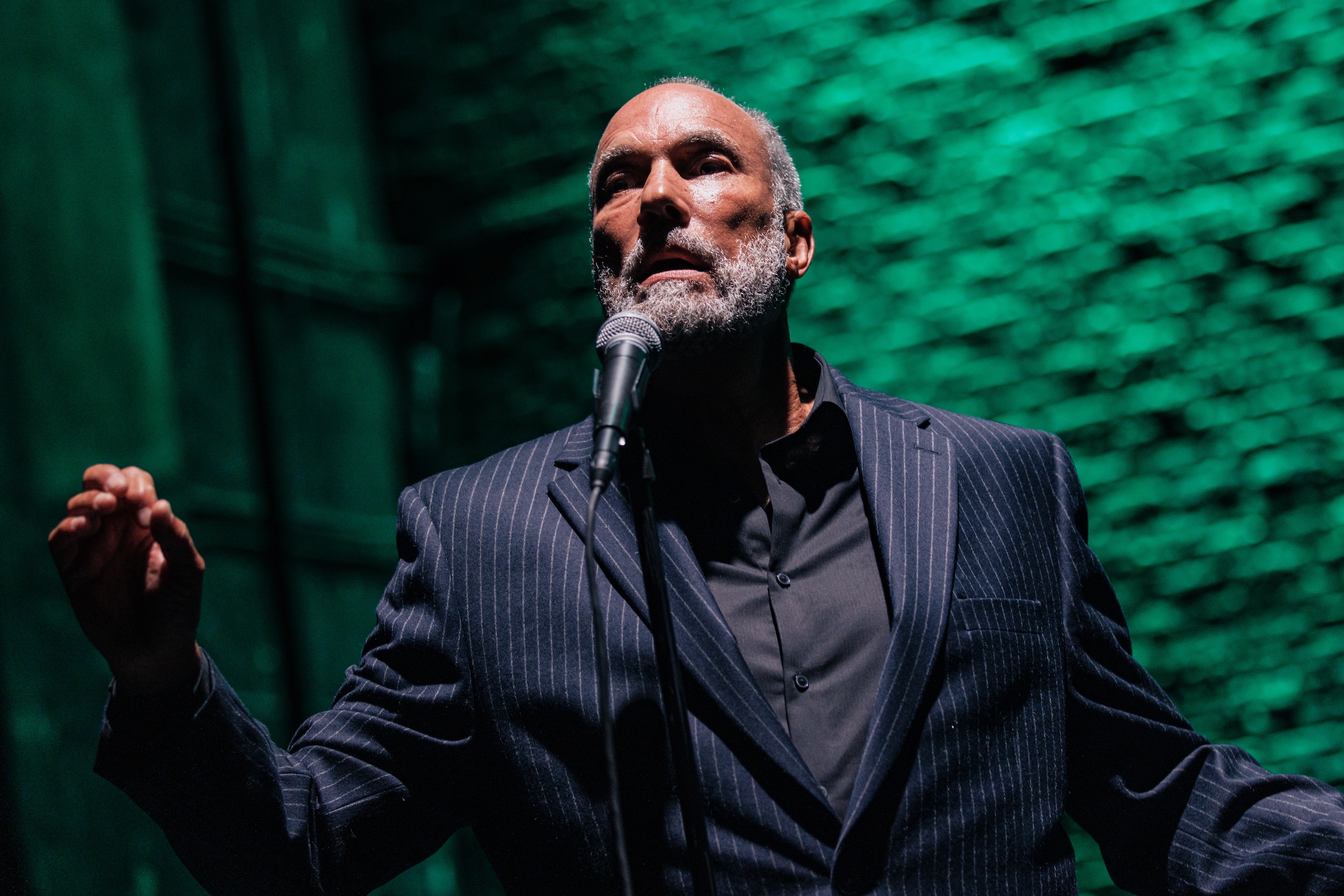 Roger Guenveur Smith in "In Honor of Jean-Michel Basquiat" at New York Theatre Workshop.