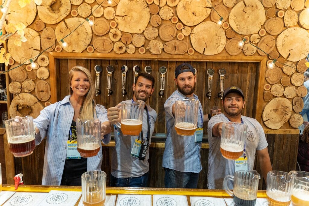 Participants raise a pint at the Great American Beer Festival.