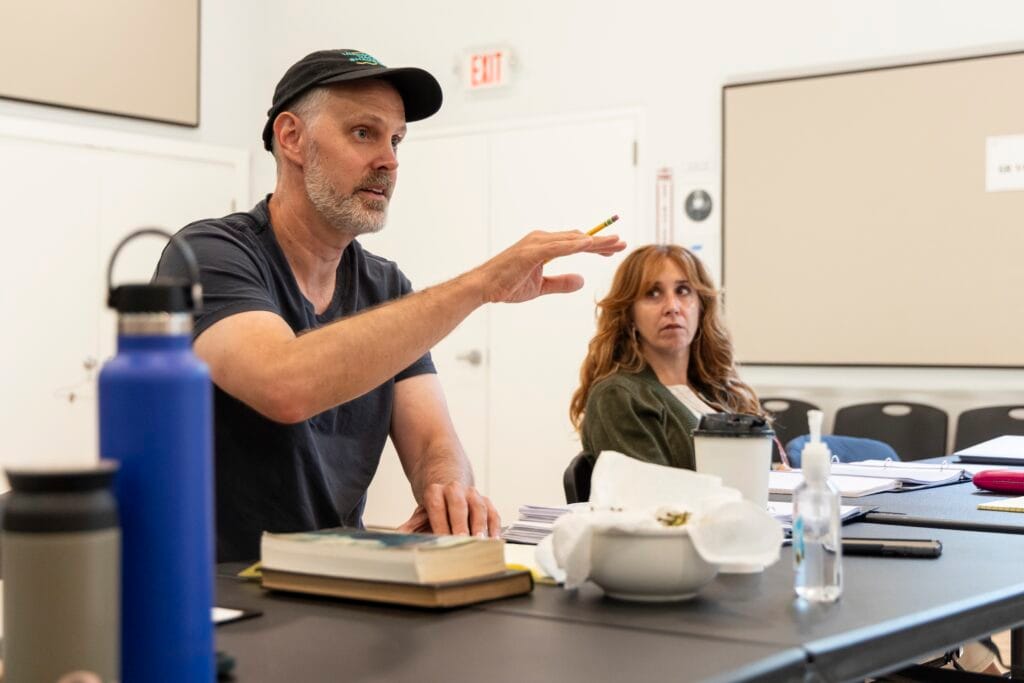 Hudson Valley Shakespeare artistic director Davis McCallum in rehearsal for Snake Hill Labs development series.
