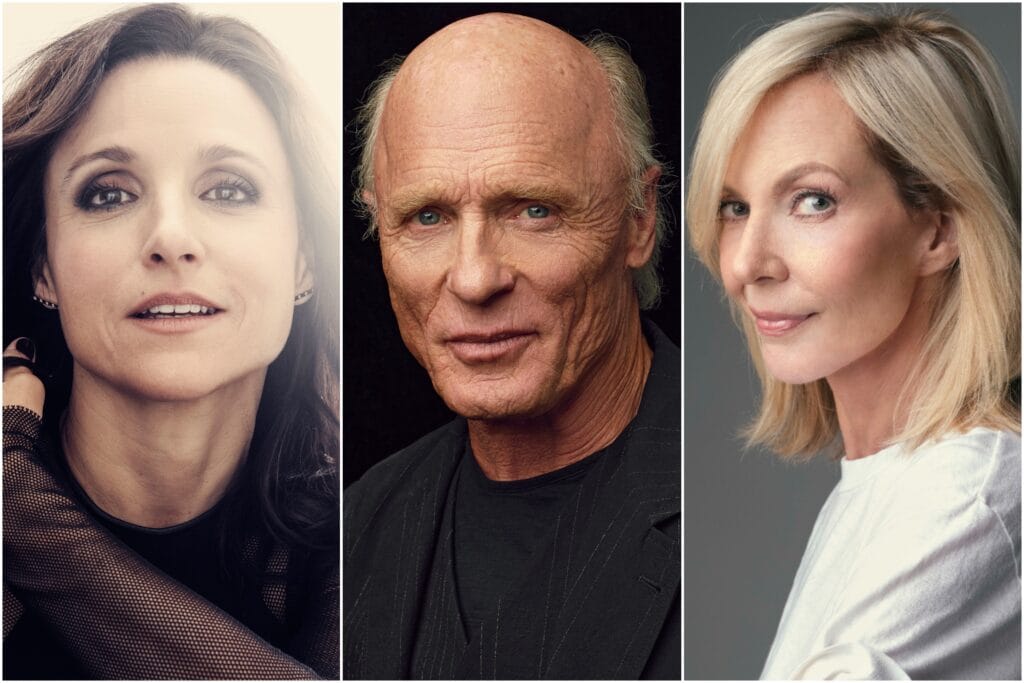 Julia Louis-Drefus, Ed Harris, and Allison Janey