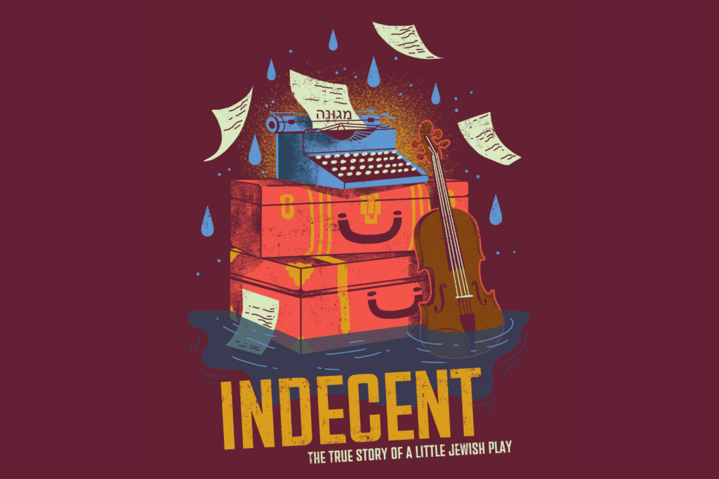 Graphic illustration for "Indecent" at Theater Latté Da.