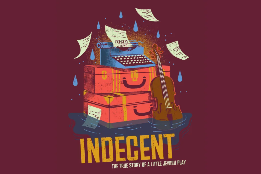 Graphic illustration for "Indecent" at Theater Latté Da.