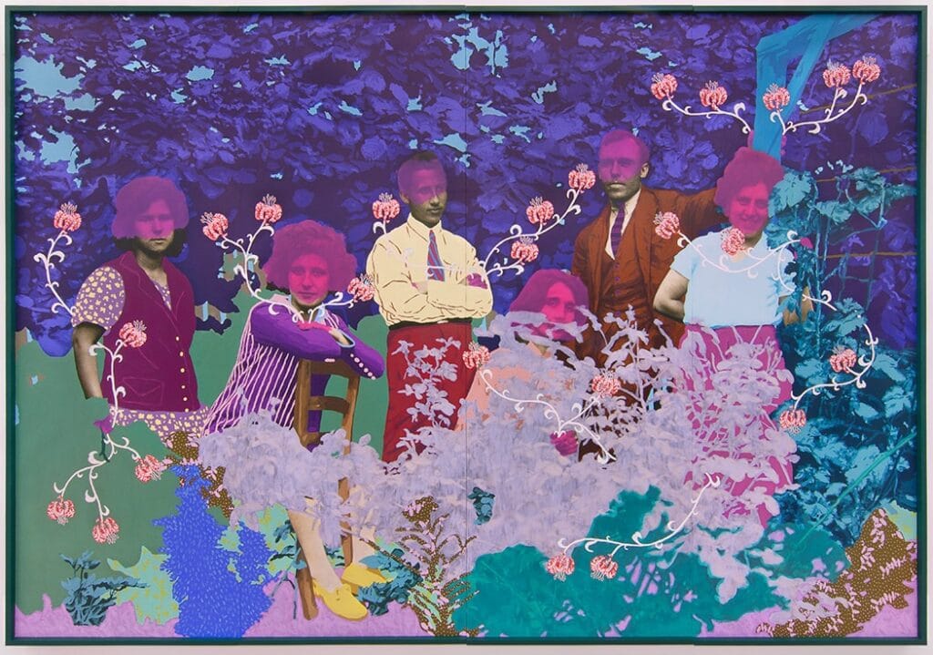 "Untitled (Family in the Garden)," 2023, by Daisy Patton.