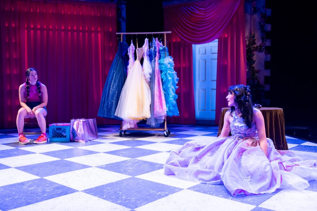 Carmen Berkeley and Jacqueline Guillén in "Dead Girl's Quinceañera" at Goodman Theatre.