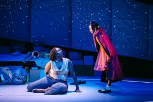 Abigail Onwunali and Savannah Commodore in "creation stories and all the important importants."