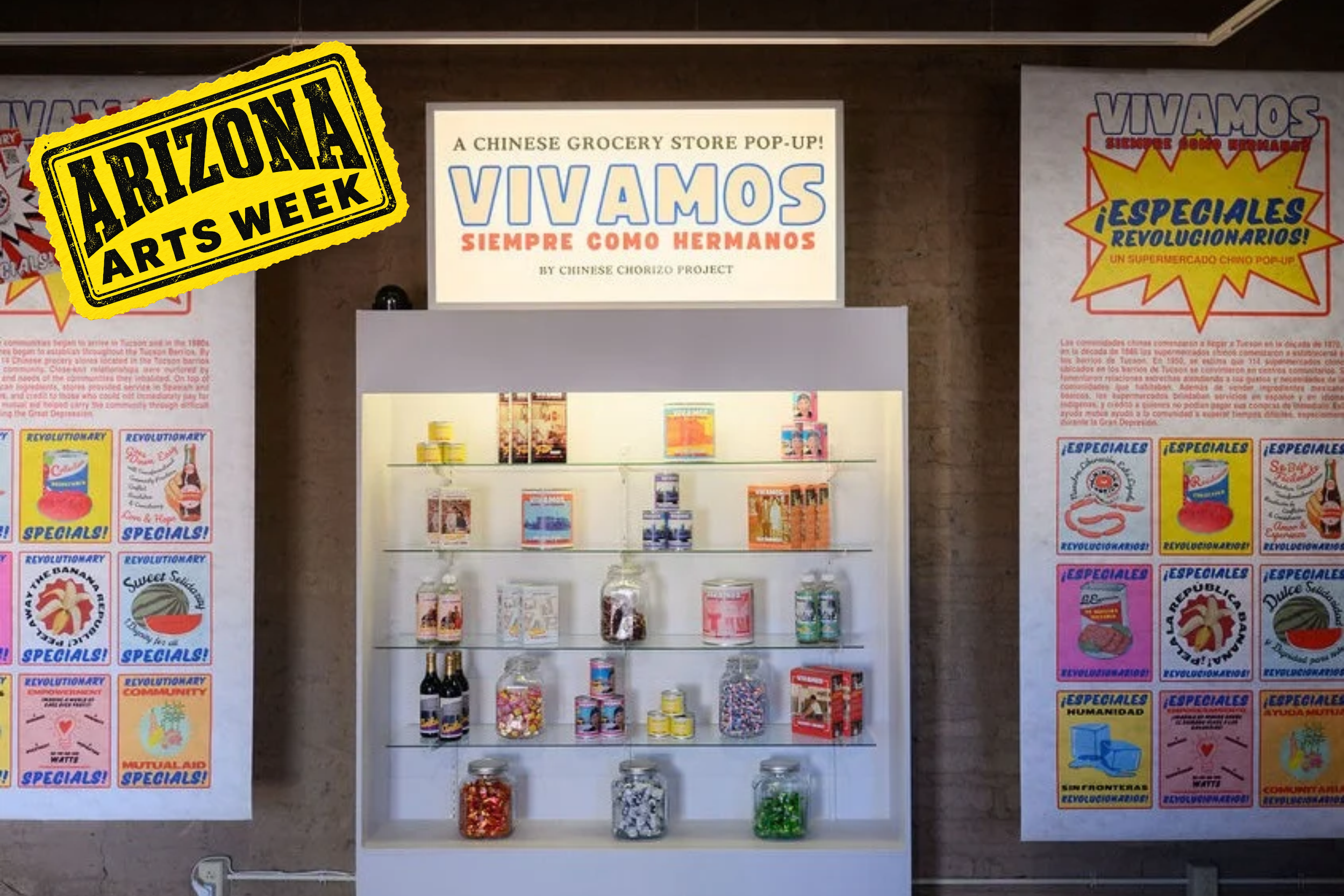 "Vivamos Siempre Como Hermanos" by Feng-Feng Yeh and the Chinese Chorizo Project at the Tucson Art Museum.