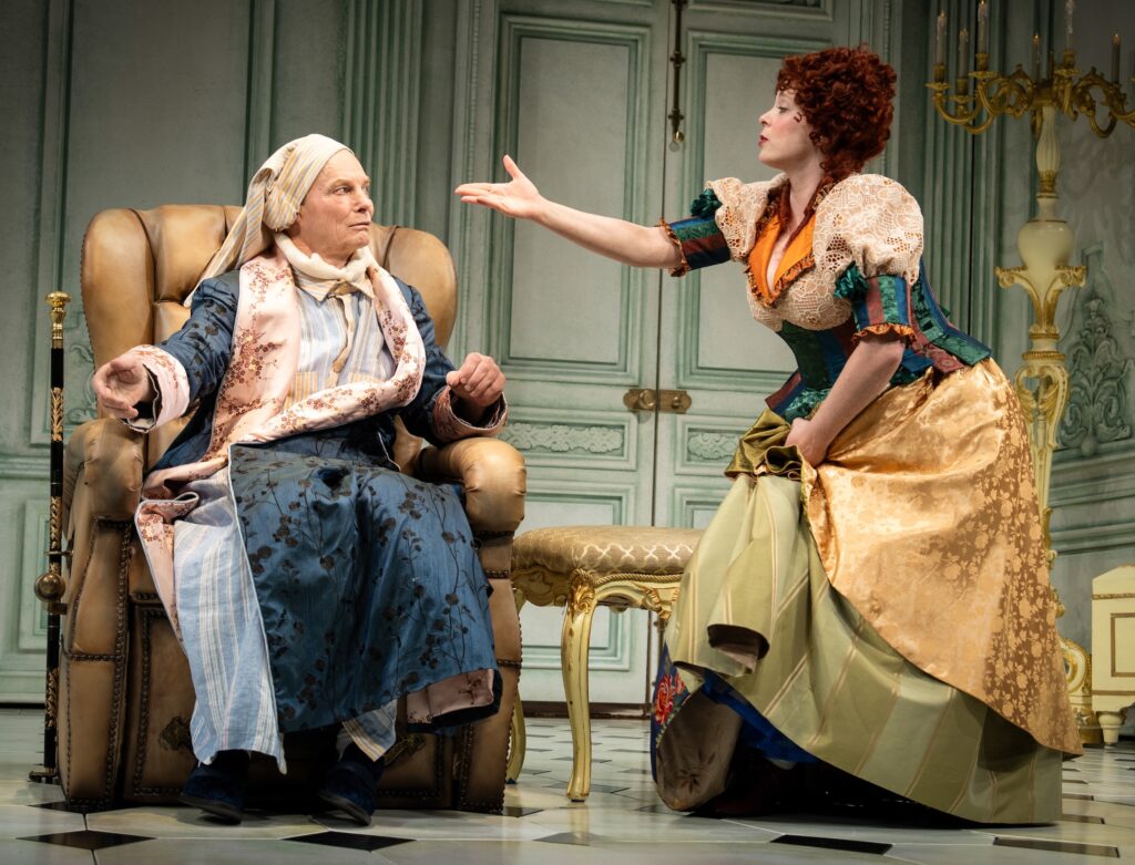 Bill Irwin and Rachel Bloom in "The Imaginary Invalid."