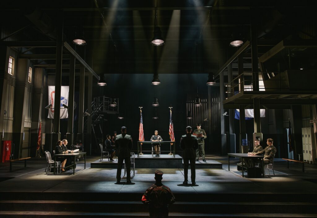 The cast of the Broadway revival of "A Few Good Men" at Lincoln Center Theater.